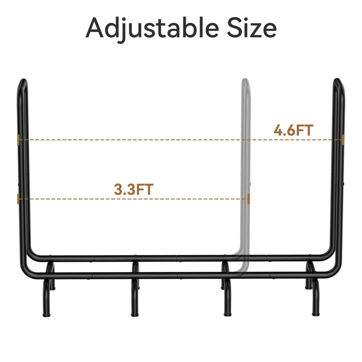 Josmimic 4.5FT Firewood Rack Outdoor, Heavy Duty Metal Wood Rack for Firewood Storage, Indoor Outdoor Log Holder for Fireplace, Patio, Deck, Backyard