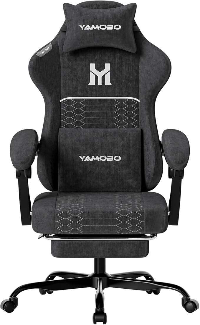 Ergonomic Gaming Chair with Footrest & Lumbar Support