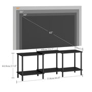 YAUKTAK TV Stand, Entertainment Center, Industrial TV Media Console Table with Open Storage Shelves, 2 Tier TV Cabinet for Living Room, Bedroom LTS107BK