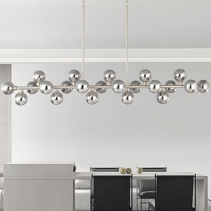 Linear Bubble Chandelier with Glass Shades