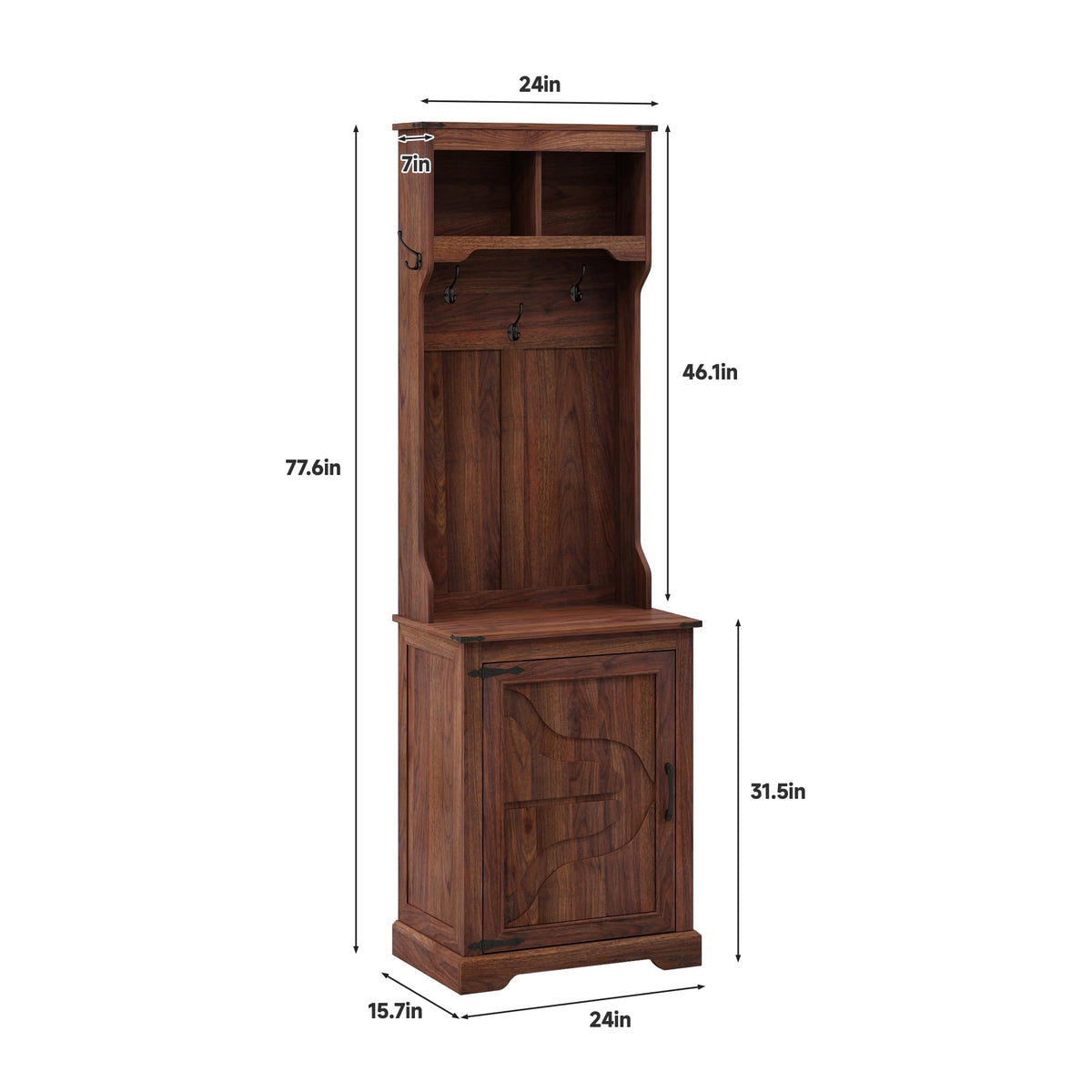 Farmhouse Hall Tree with Shoe Storage