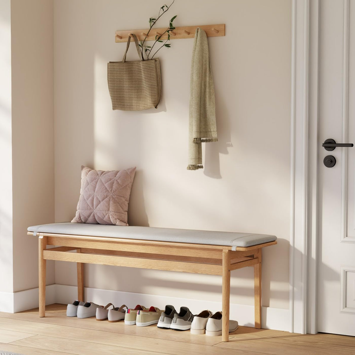 Upholstered Rubberwood Dining Bench