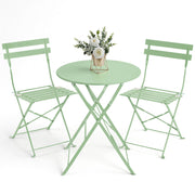 3-Piece Folding Outdoor Bistro Set with Cushions