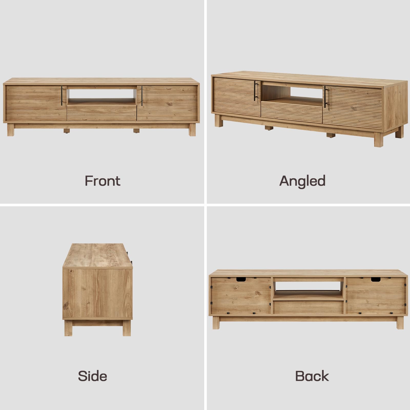 58" Fluted TV Stand with Storage – Fits TVs up to 65"