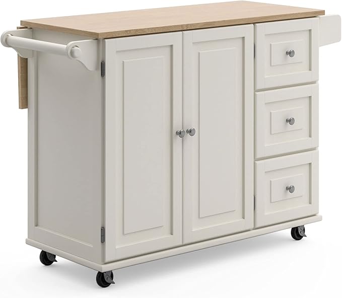 Mobile Kitchen Island Cart with Dropleaf Breakfast Bar