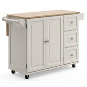 Mobile Kitchen Island Cart with Drop Leaf