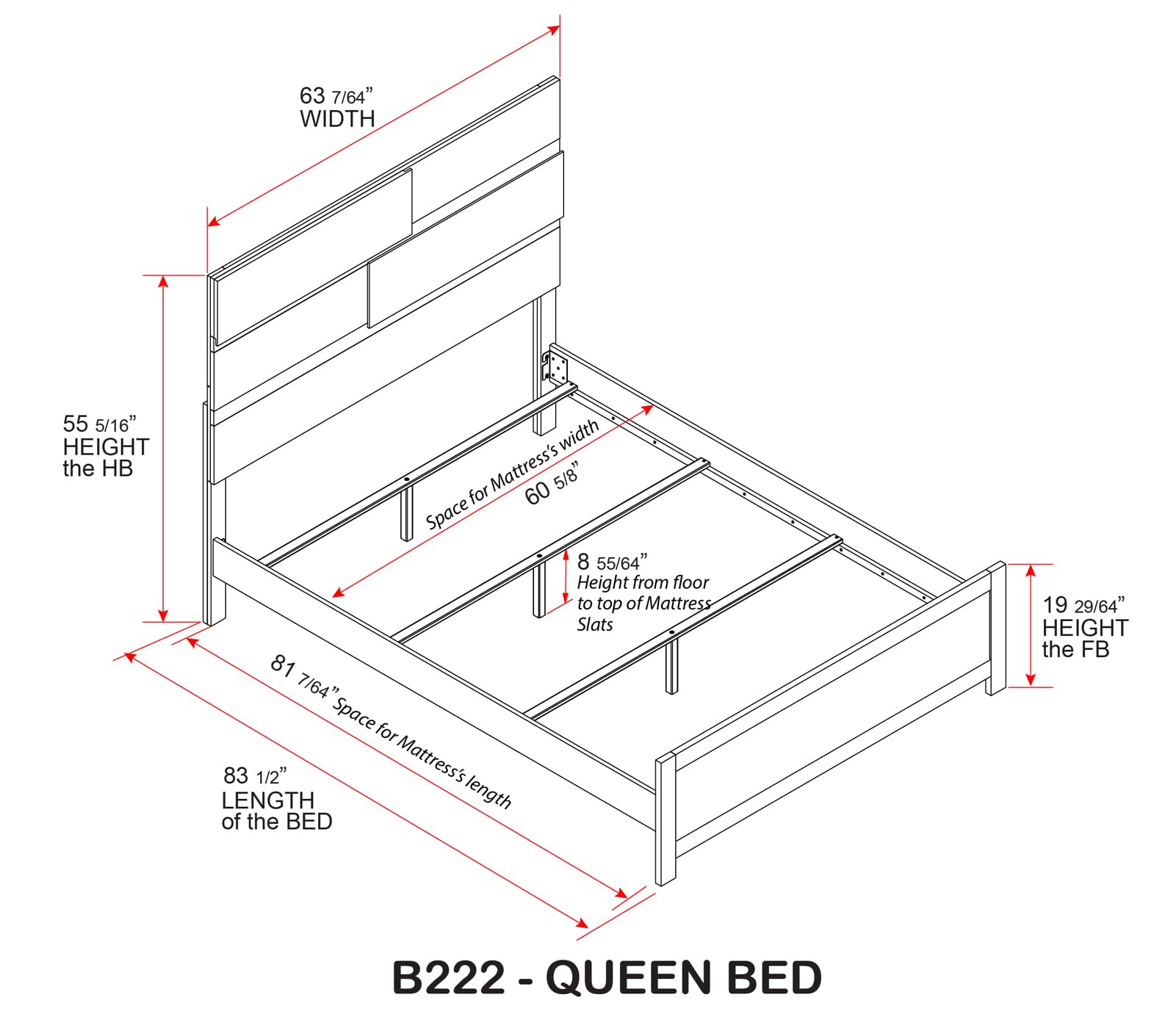 Farmhouse 6-Piece Bedroom Set with LED Headboard