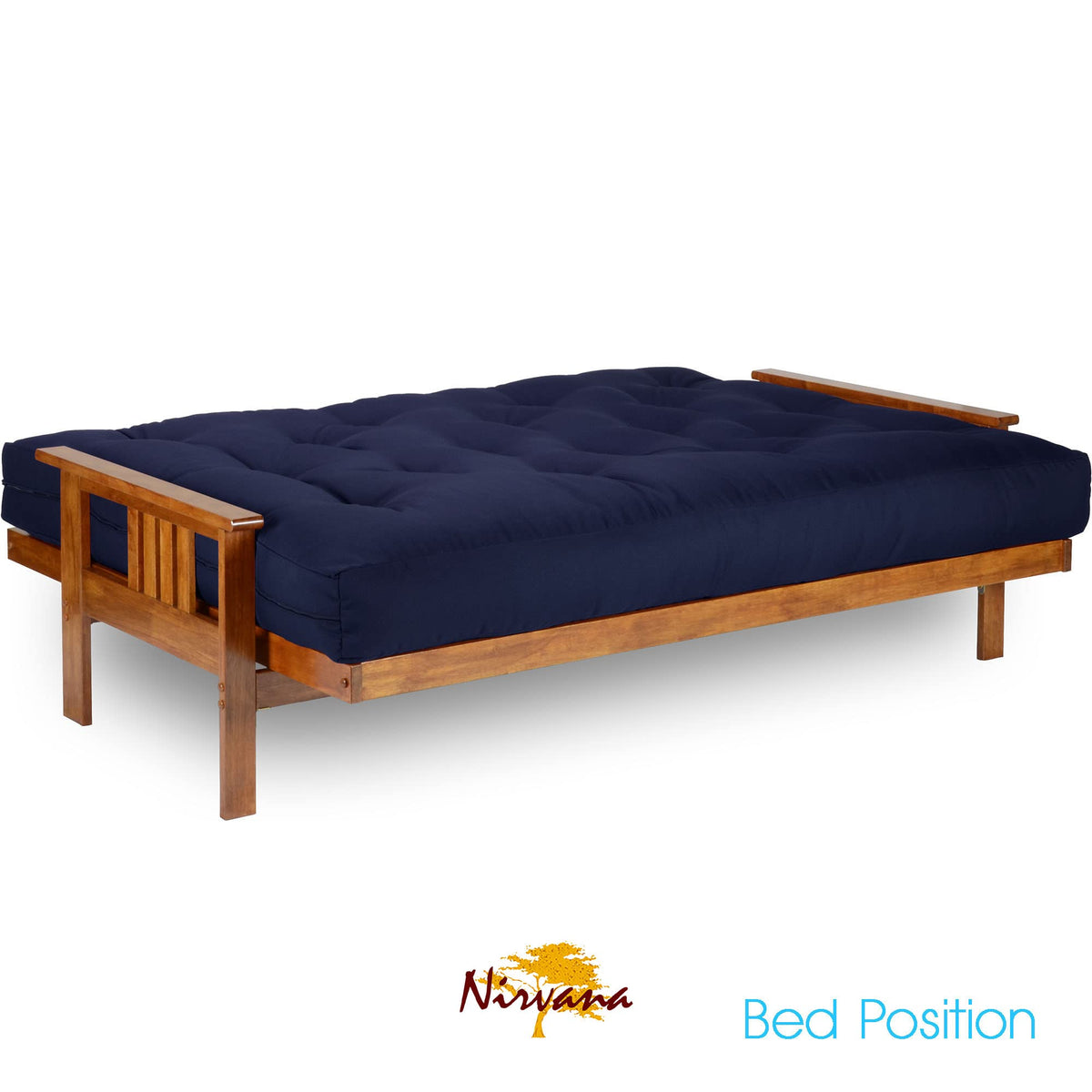 Queen Hardwood Futon Set with Mattress