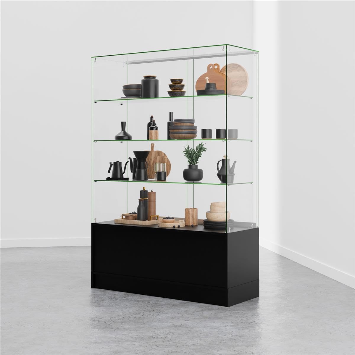 48-Inch Glass Display Cabinet with Sliding Doors