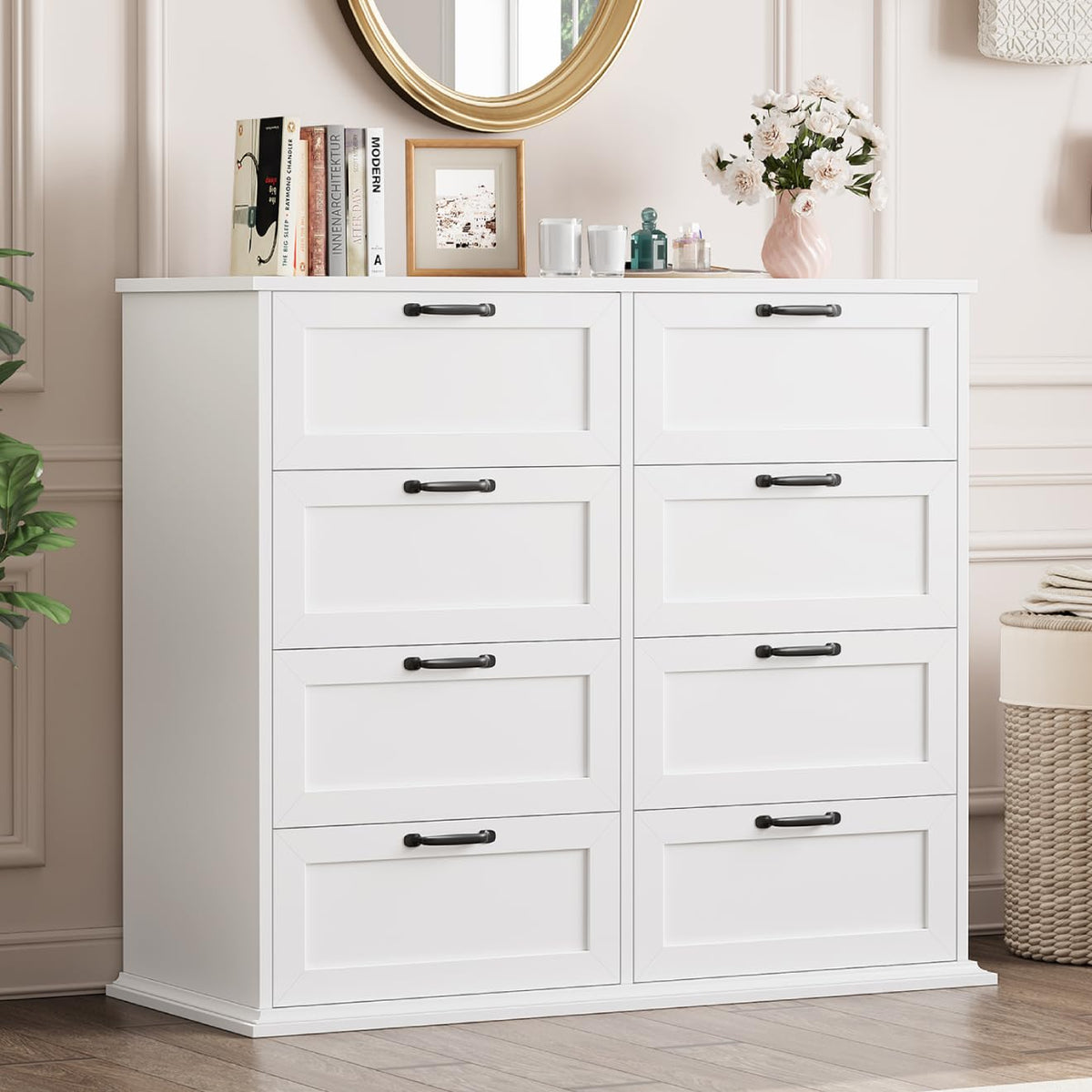 White 8-Drawer Dresser