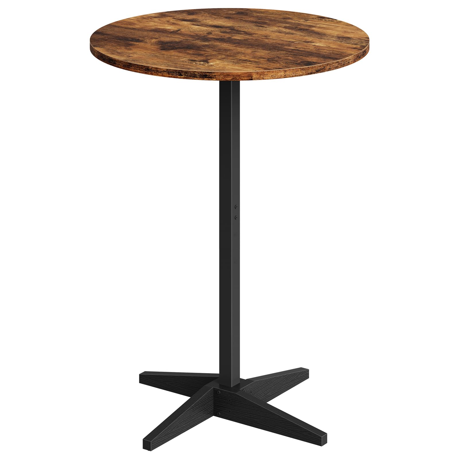 CHOEZON 21.6" Round Bar Table, Pub Table with Windmill-Inspired Base, Cocktail Table, for Bar, Pub, Cafe, Dining Room, Rustic Brown and Black TBT04BF