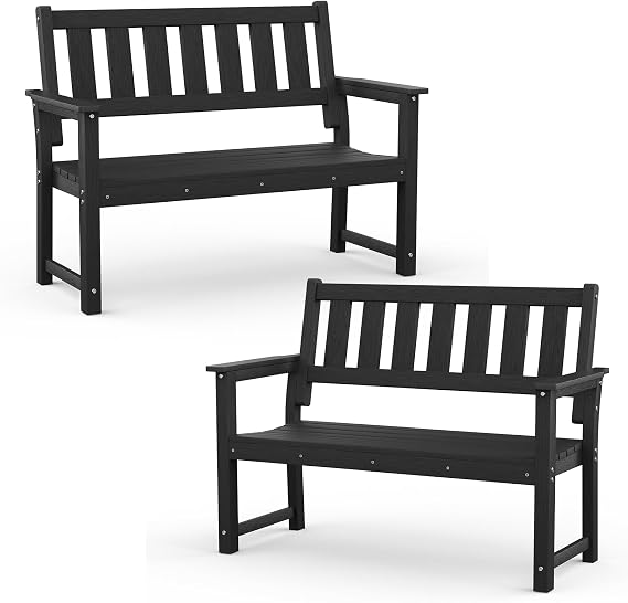 HDPE Outdoor Bench 2-Person with 800 lbs Capacity