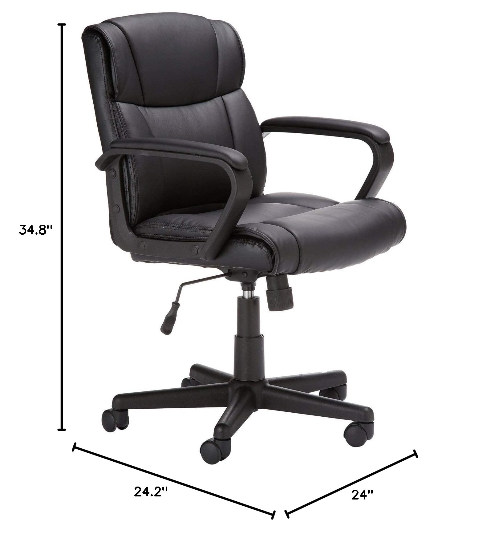 Mid-Back Adjustable Office Chair with Armrests