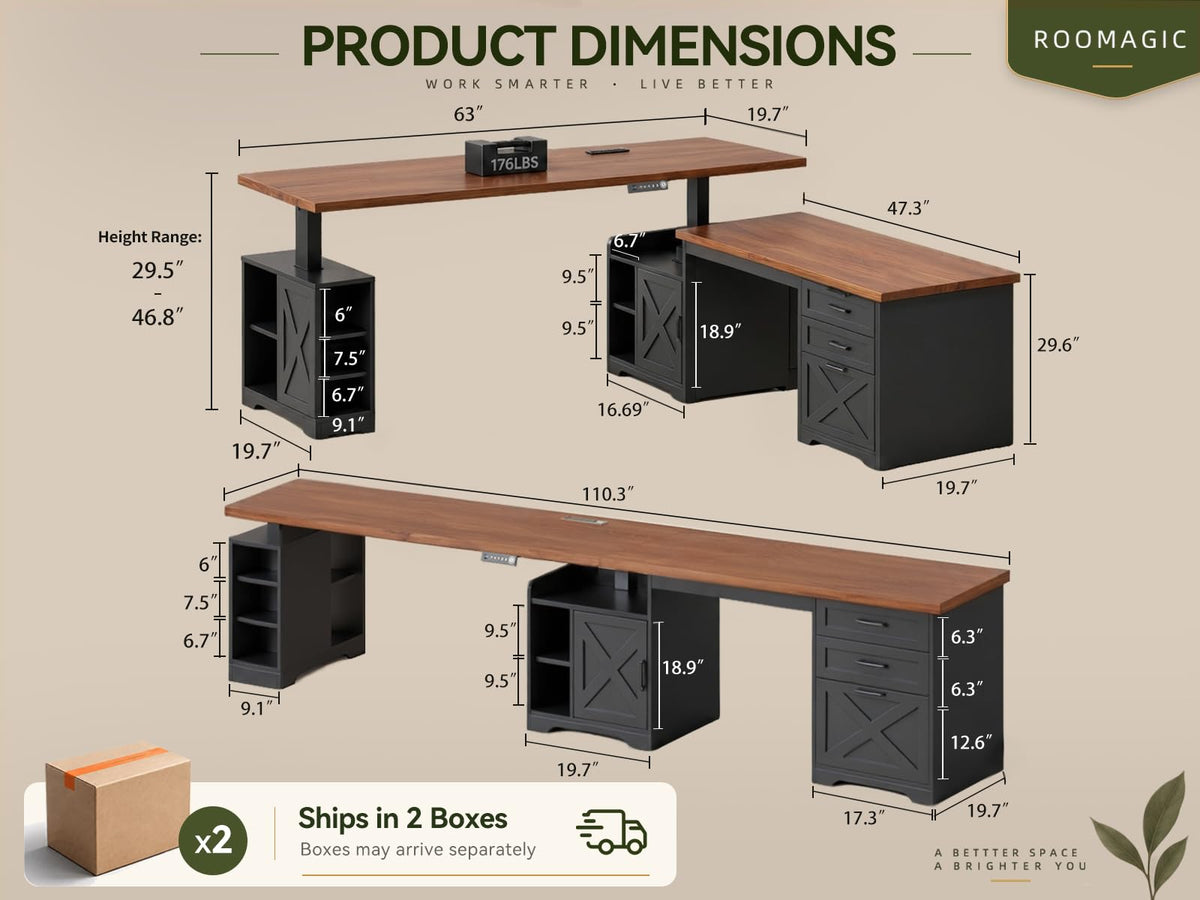 Convertible Standing Desk with Storage