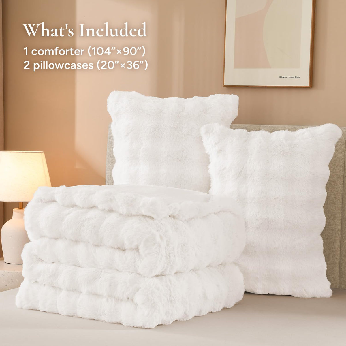 King Faux Fur Comforter Set