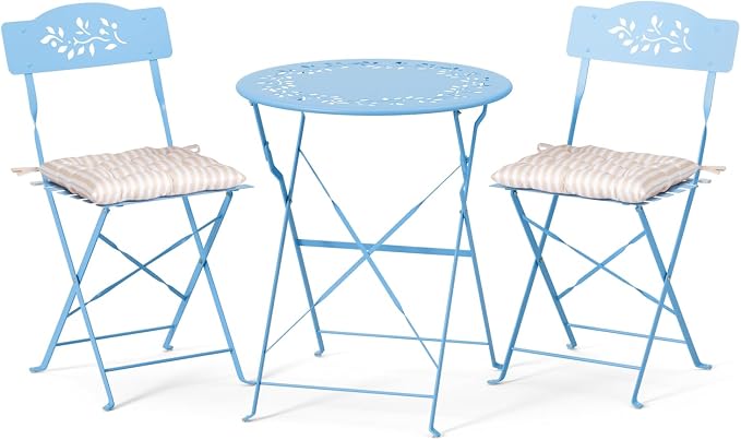 Black Folding Bistro Set