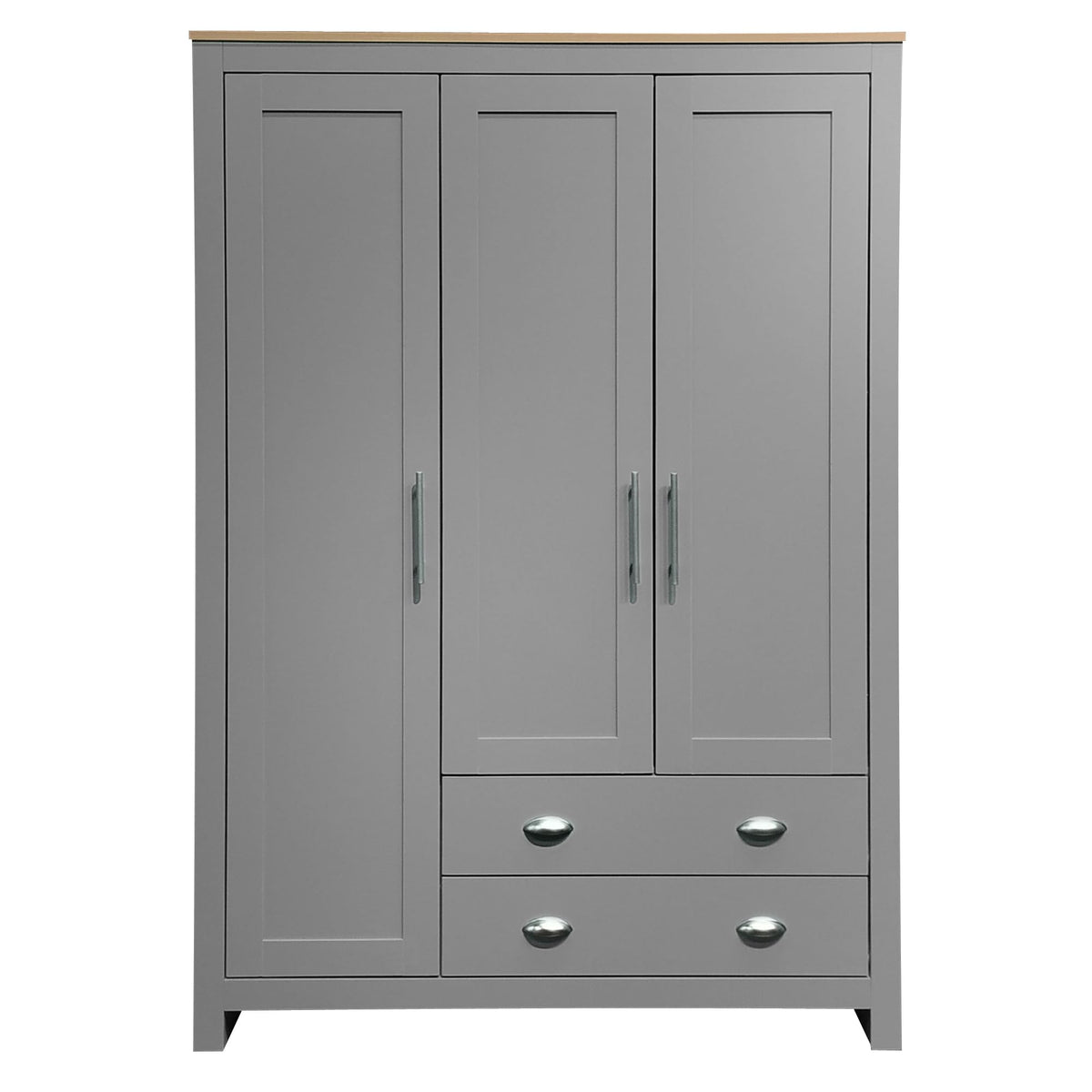 3-Door Wardrobe with Drawers