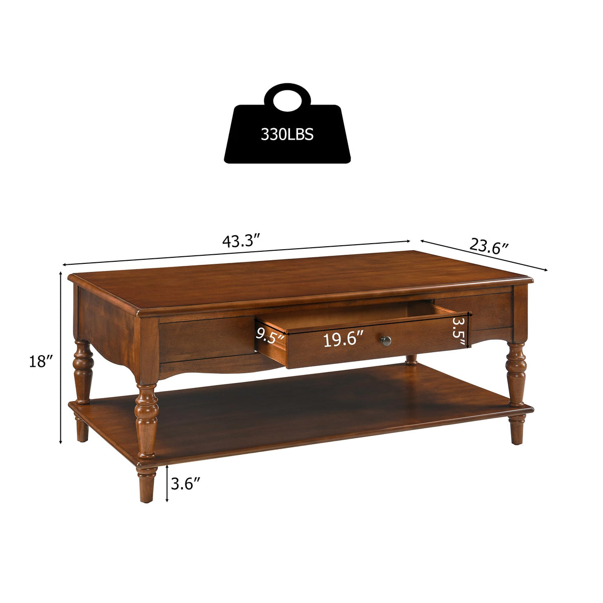 Caramel Brown 3-Piece Living Room Table Set