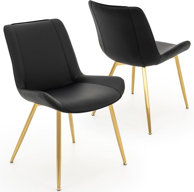 Pearl White Faux Leather Dining Chairs, Set of 2