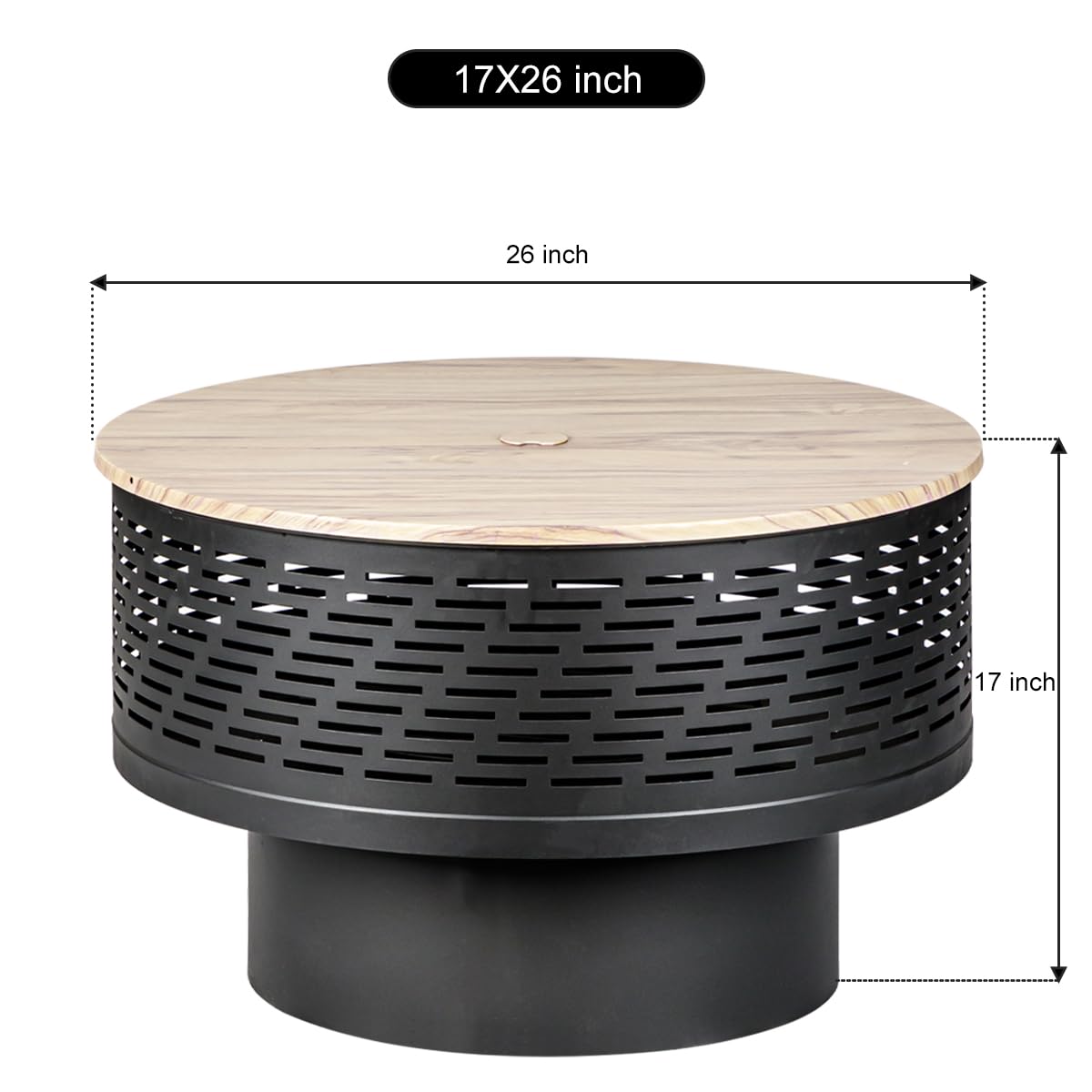 Wood Burning Fire Pit with Grill & Lid