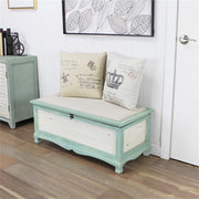 Shabby-Chic Wood Storage Bench
