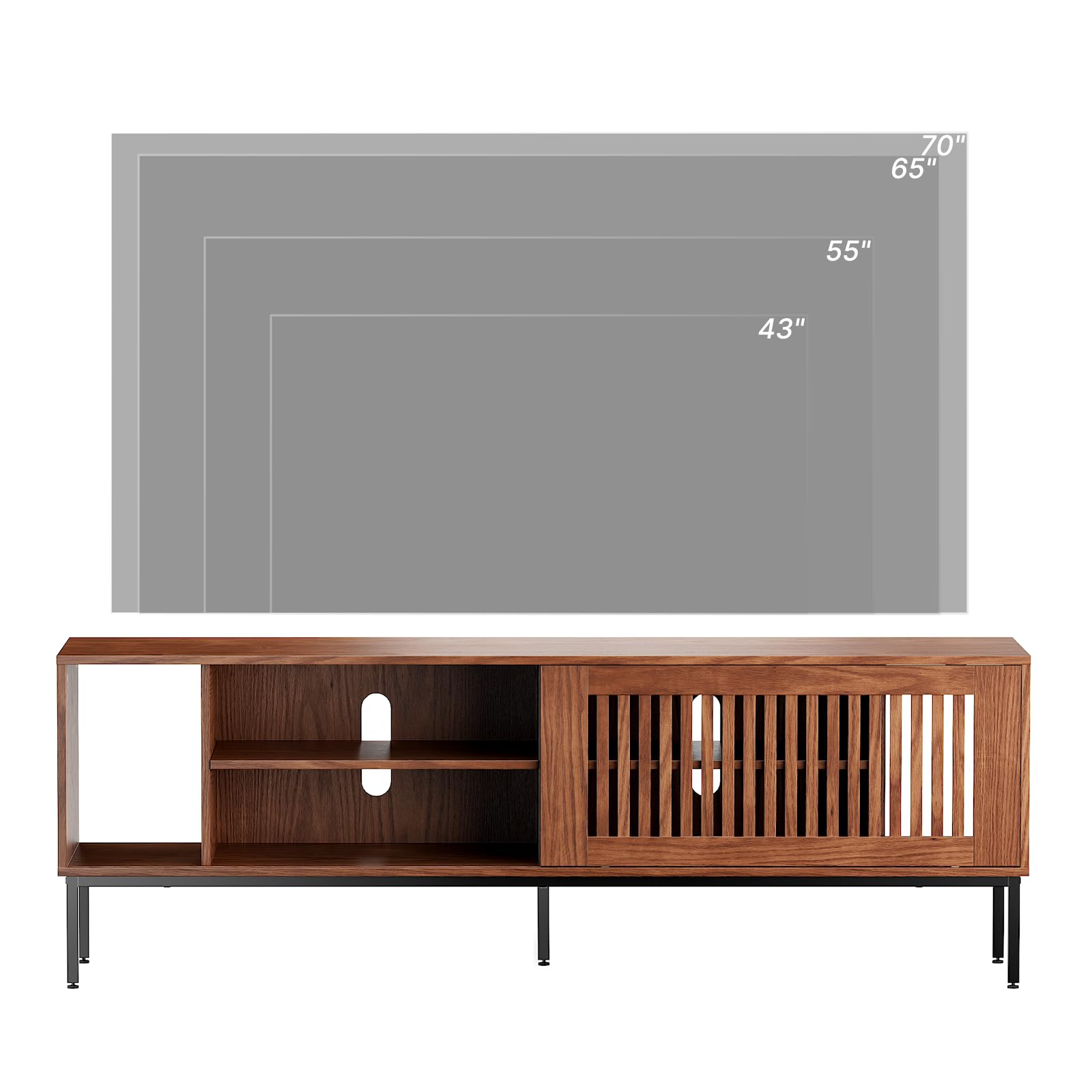 65" TV Stand with Sliding Barn Doors & Adjustable Shelves