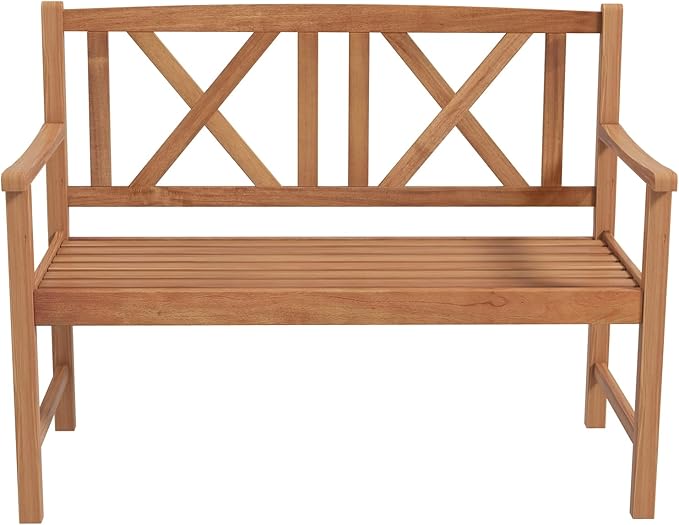 Acacia Wood Outdoor Bench – 2-Person Loveseat