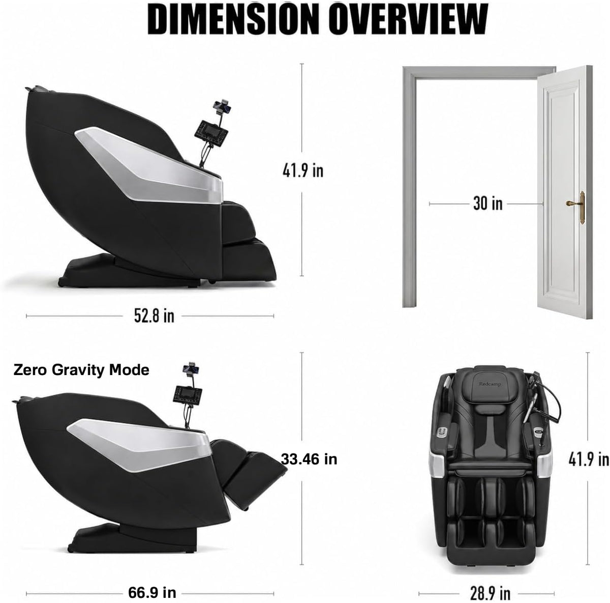 Black & White 3D Massage Chair