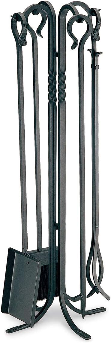 5-Piece Lodge Fireplace Tool Set – Matte Black
