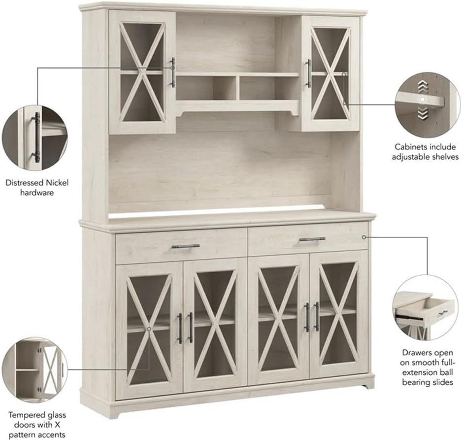 Farmhouse Sideboard Buffet Cabinet with Hutch