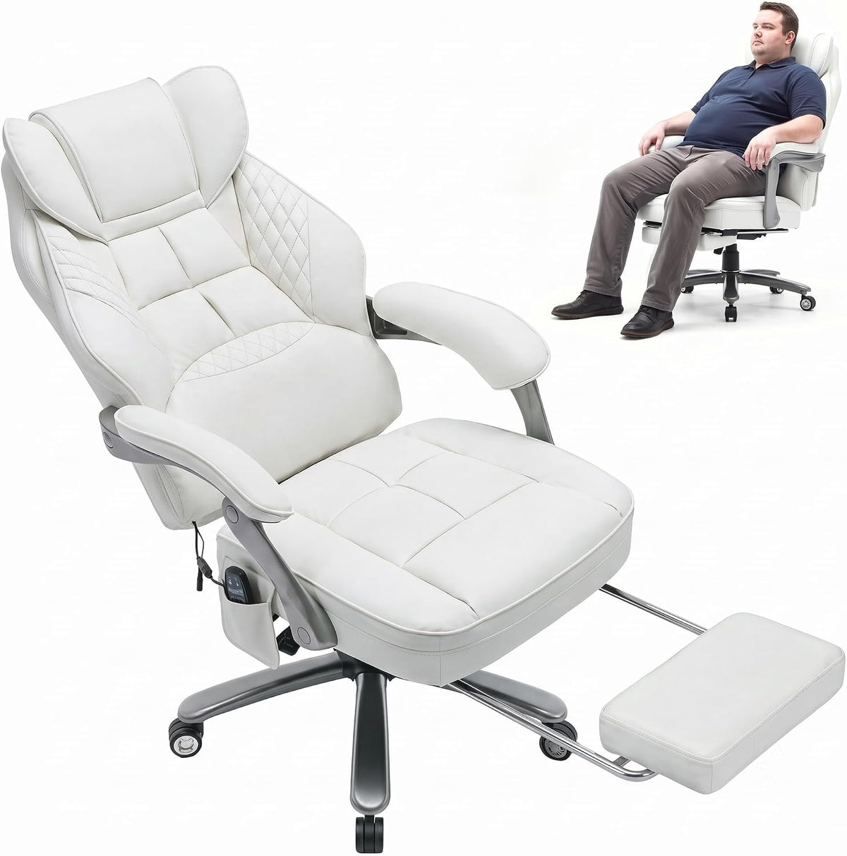 COLAMY Big and Tall Massage & Heat Office Chair, Ergonomic Gaming Chair