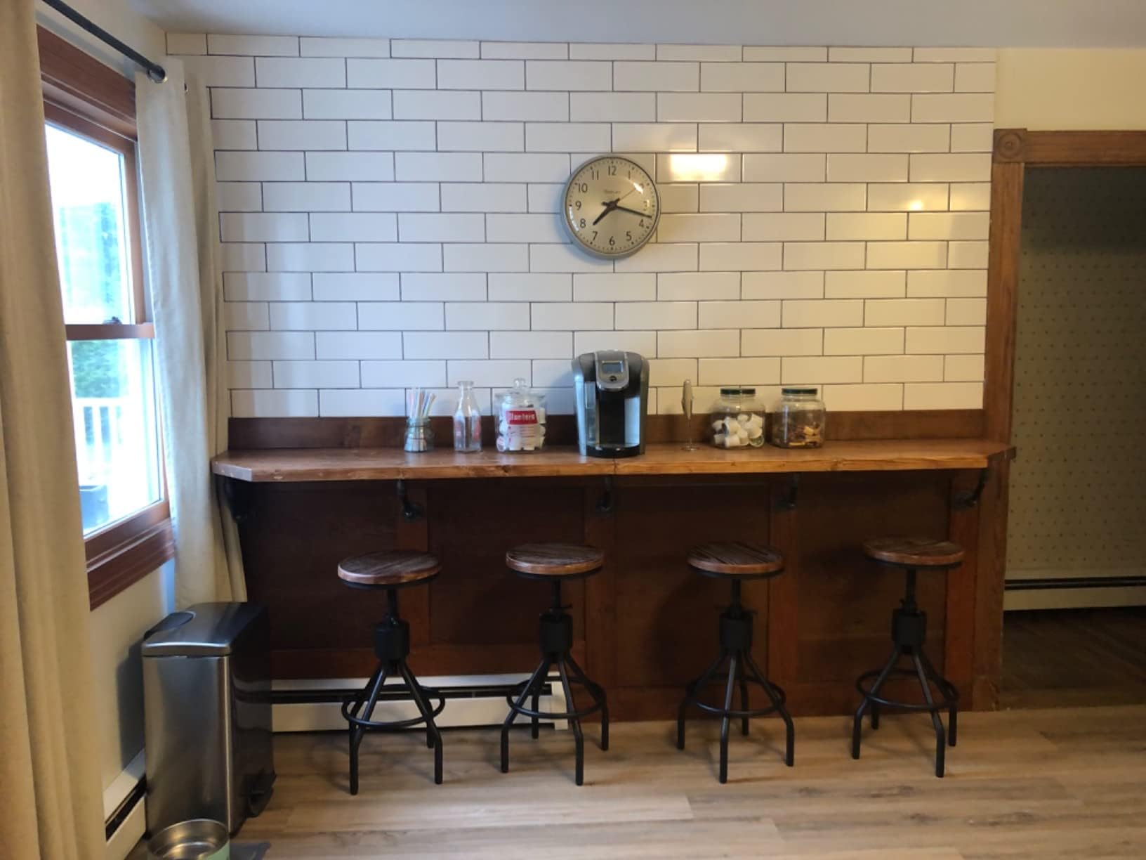 Industrial Bar Table & 2 Swivel Stools Set