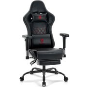 Morkprism Gaming Chair,Office Chair with Massage,Gel Pad,Black Red