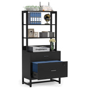 Locking File Cabinet with Bookshelf