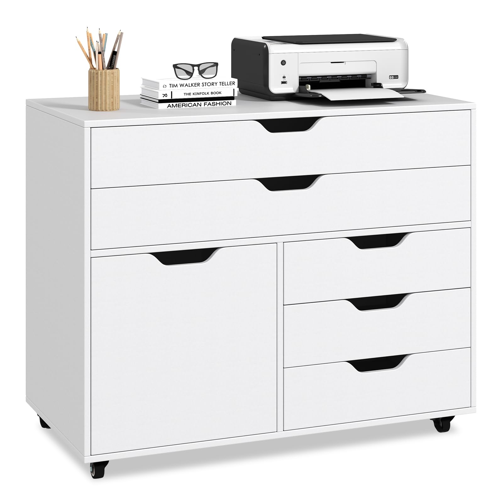 Rolling 5-Drawer File Cabinet with Wheels