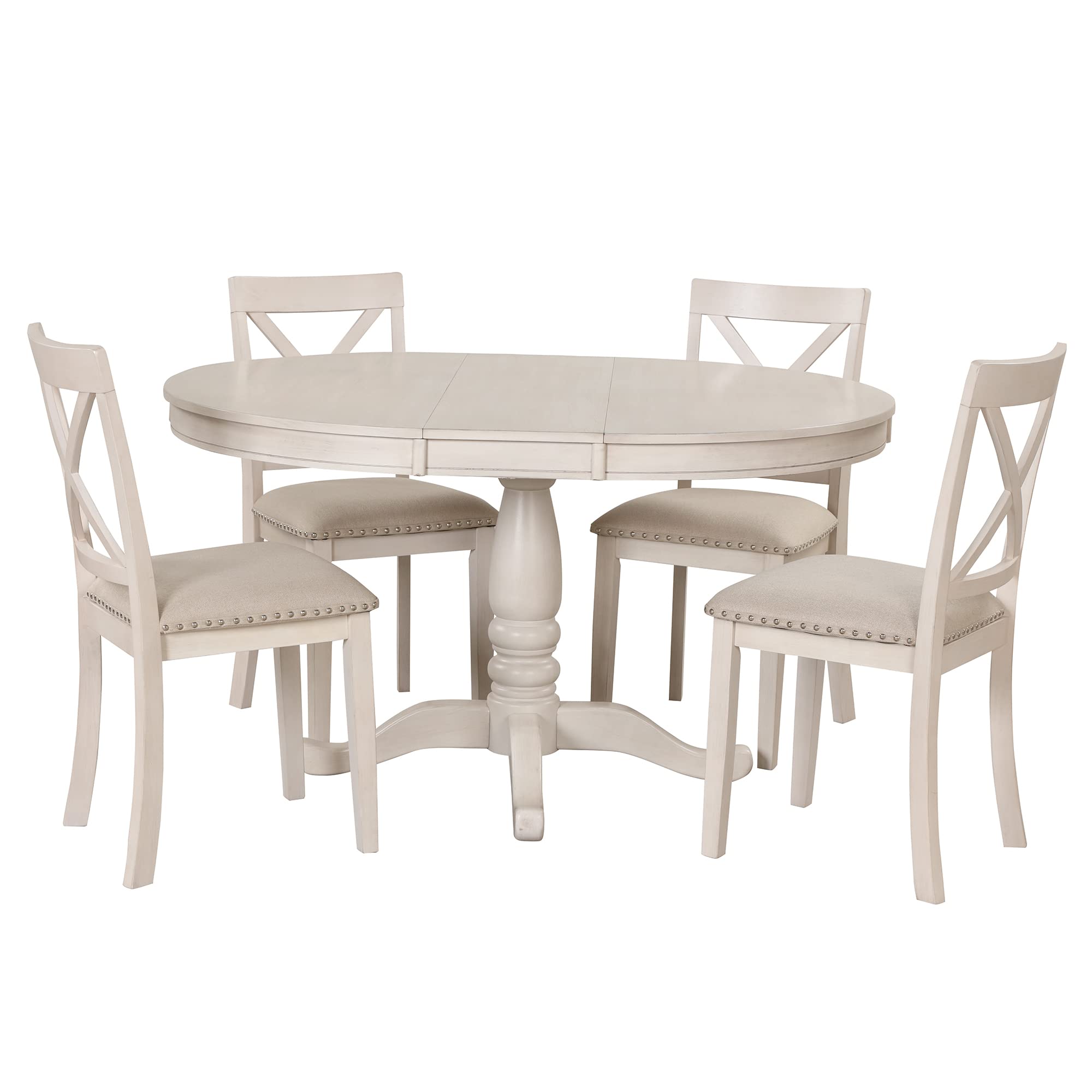 5-Piece Round Dining Table Set for 4