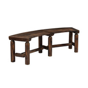 VINGLI Outdoor Bench Wooden Curved Bench, All-Weather Fire Pit Backless Patio Bench, 2-Person Seating Rustic Garden Bench for Backyard Porch Deck Entryway (Carbonized)