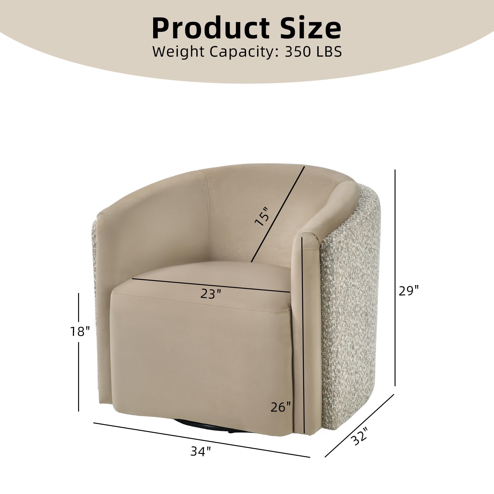 360° Swivel Barrel Accent Chair