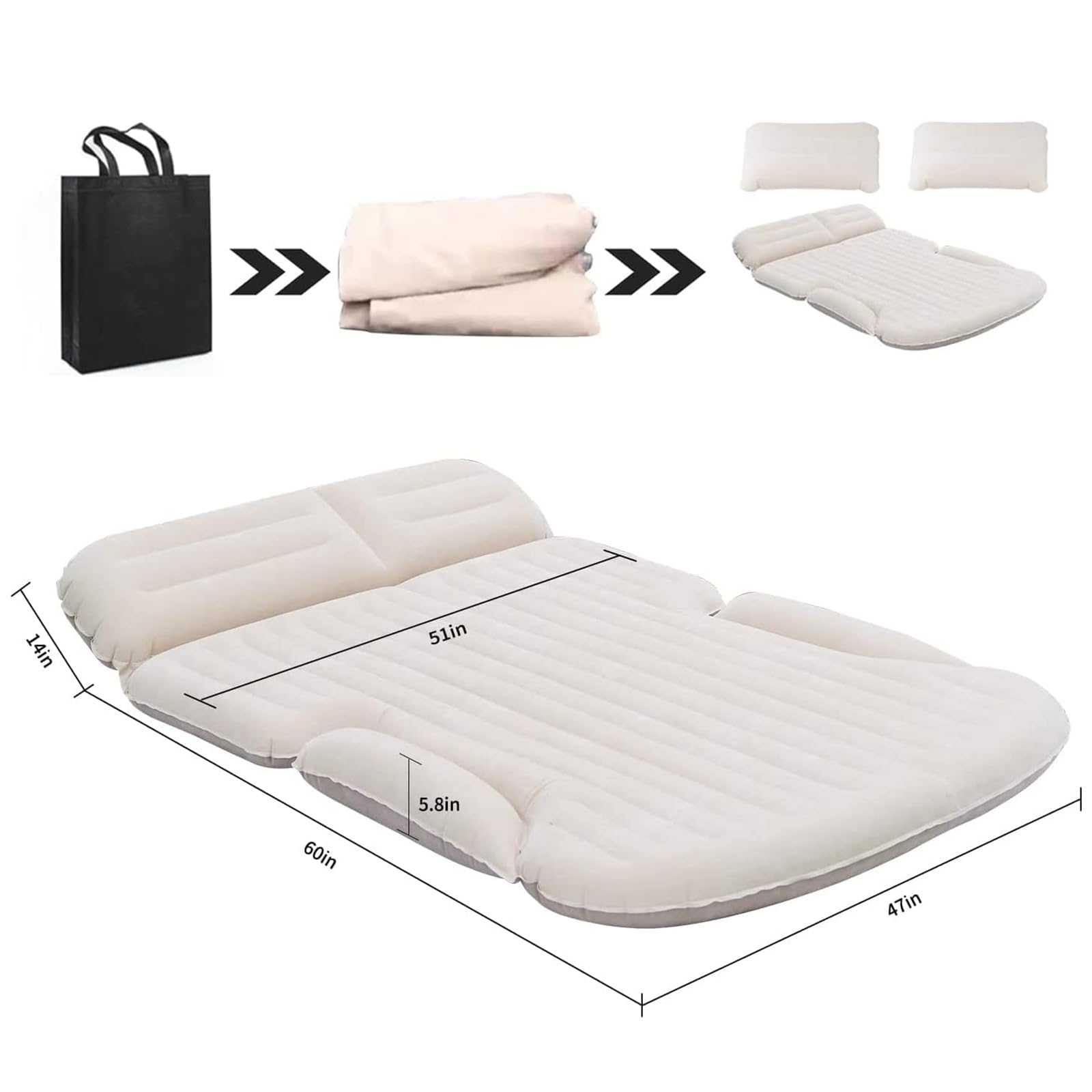 SUV Inflatable Air Mattress with Pillows & Pump