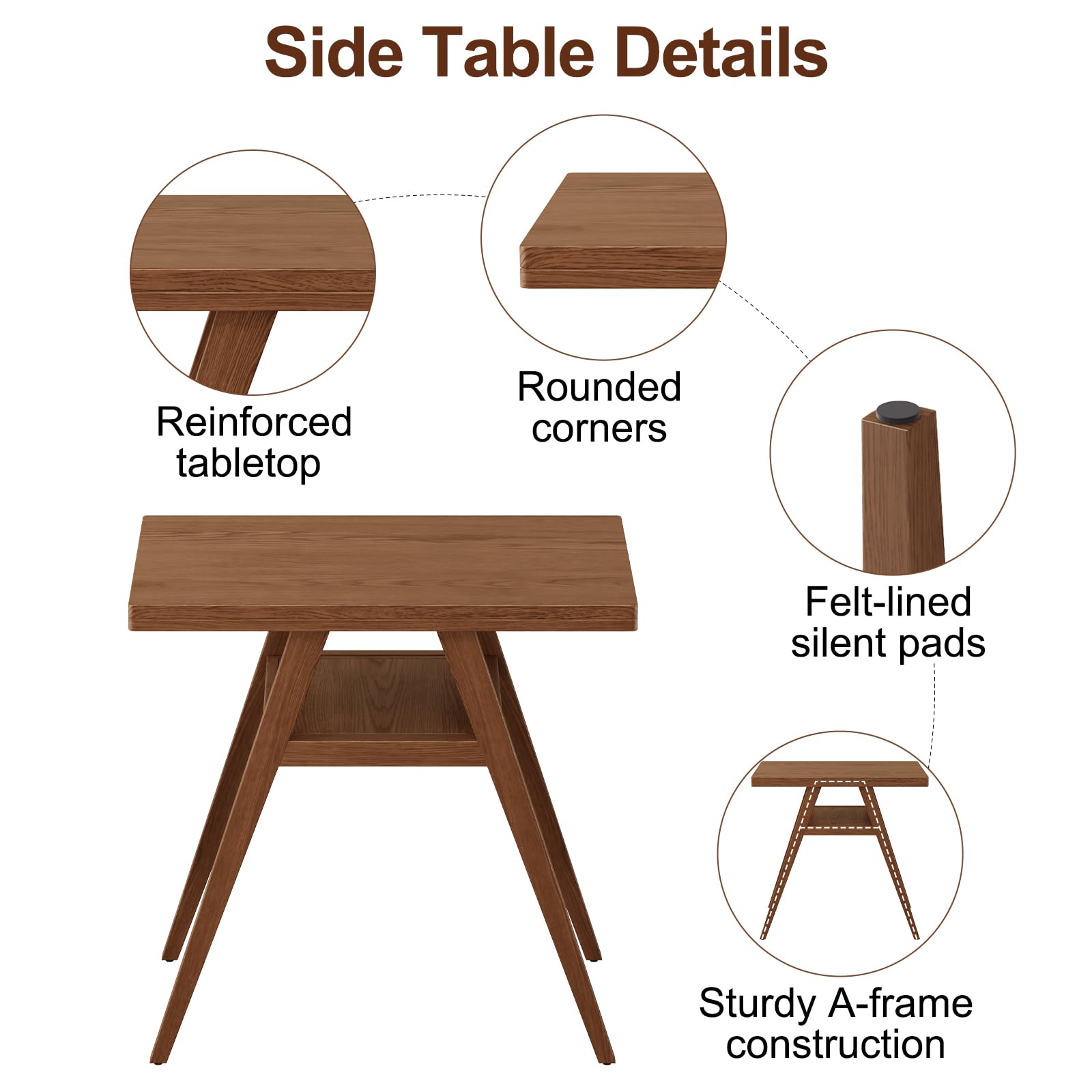 Solid Wood Outdoor Dining Table Set with Upholstered Chairs, 3-Piece