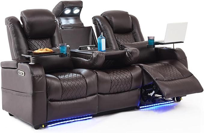 Home Theater Power Recliner Seating with LED Lighting