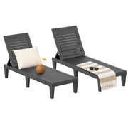 EasyUp Chaise Lounge Chair Outdoor, Resin Lounge Chair with 5-Position Backrest, UV - Resistant, Waterproof for Pool, Beach & Patio (2, Black)
