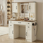 NUNU LAB 42 Inchs Large Vanity Desk with Mirror and Lights