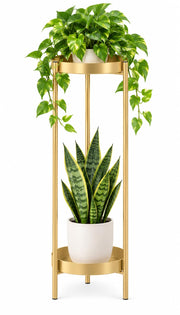 Plant Stand Indoor, 30 Inch Tall 2-Tier Metal Plant Holder