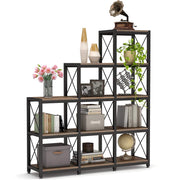 9-Cube Stepped Ladder Corner Bookcase