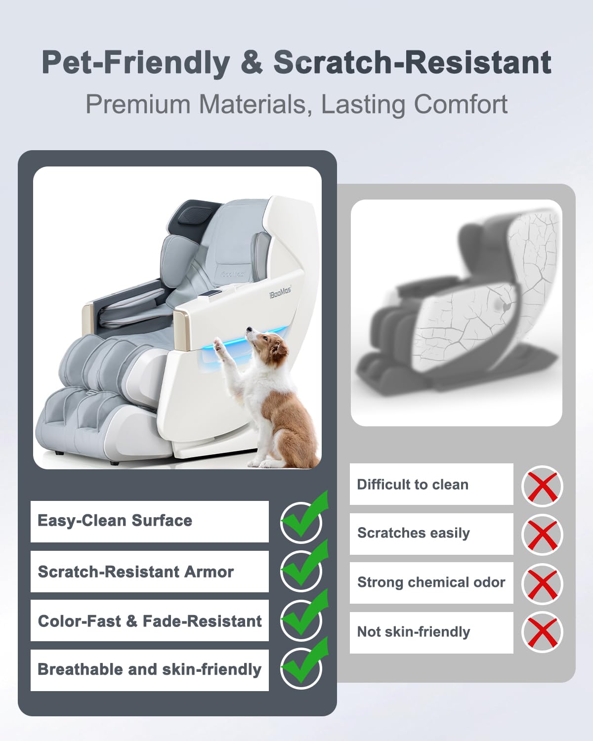 iBooMas Massage Chair Full Body Zero Gravity 54'' SL-Track Shiatsu Recliner