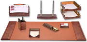 Crocodile Embossed Leather Desk Set – 10 Piece