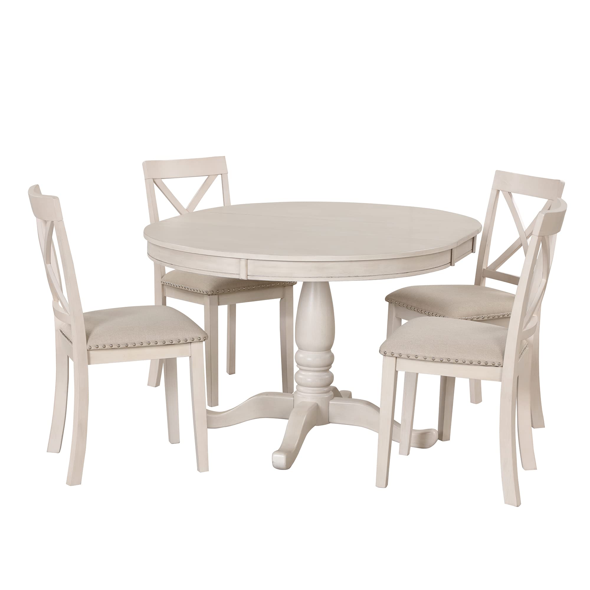 5-Piece Round Dining Table Set for 4
