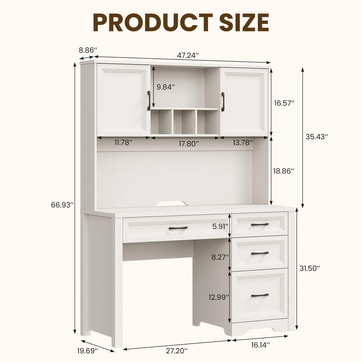Farmhouse Desk with Hutch