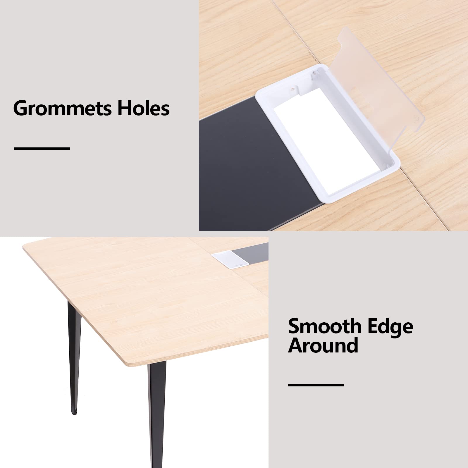 8FT Boat-Shaped Conference Table with Grommet